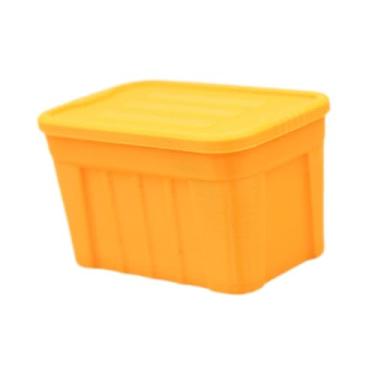 Imagem de predolo Caixa de armazenamento em escala 1/12, suprimentos para maquetes em miniatura, recipiente de simulação com tampa para casa de bonecas, Amarelo Alaranjado