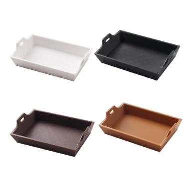 Imagem de harayaa Conjunto de 4 Bandejas Organizadoras para Casa de Bonecas (Escala 1/12) - Prato de Frutas, Brinquedo de Faz de Conta, Acessórios de Cozinha, Bandejas