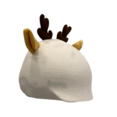 Imagem de KiBcsLic Capa para capacete de esqui, acessório para capacete de snowboard e esqui, gorro de tricô decorativo de desenho animado divertido para capacetes de, Orelhas de Rena Brancas