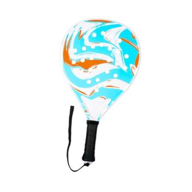 Imagem de harayaa Raquete de tênis de praia, raquete de padel, portátil, antiderrapante, leve, profissional para quadras e playgrounds, Azul Laranja