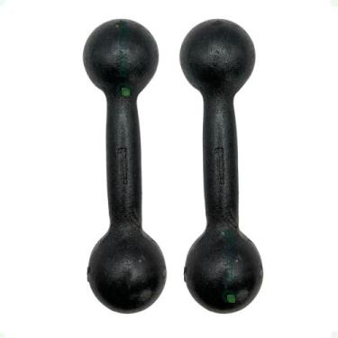 Imagem de Par de Halteres de Ferro Fundido Pintado - 1 Kg - BOX INGÁ