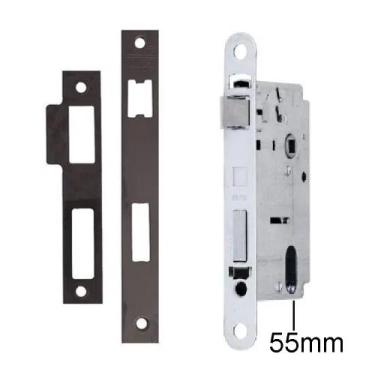 Imagem de Maquina de fechadura externa Sem cilindro Preta St2 55 mm Lafonte 330-