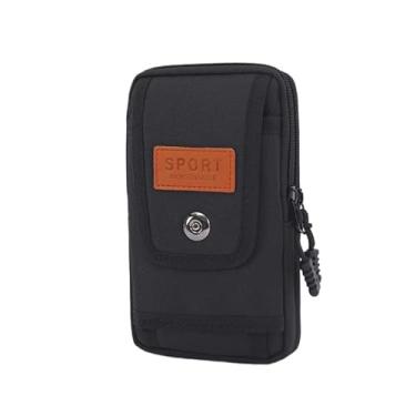 Imagem de SOMKB Bolsa de cintura para uso ao ar livre, pochete masculina de 16,5 cm, bolsa de telefone, acampamento, caça, tática, bolsa de trabalho unissex, Preto, One Size