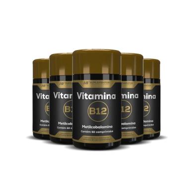 Imagem de 5X VITAMINA B12 METILCOBALAMINA 60COMPRIMIDOS HF SUPLEMENTOS-Unissex