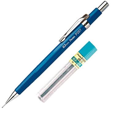 Imagem de Lapiseira Sharp P207 Pentel 0.5mm Azul + Tubo de Grafite Minas 0.7mm