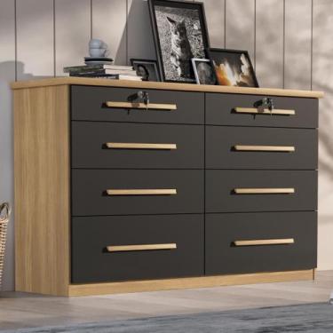 Imagem de Comoda Monza 8 Gav - Quarta Divisão Móveis, Teka/onix