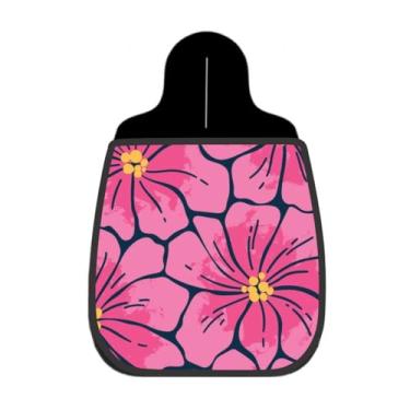 Imagem de Lixeira De Carro Organizador Lixinhocar Hibisco Rosa Fundo Escuro