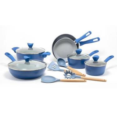 Imagem de Conjunto de Panelas Cerâmica Antiaderente Indução 10 Pçs com Espátulas