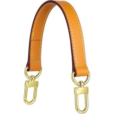 Imagem de RYYXZXL Alça transversal de couro Vachetta para bolsas LV e alças de ombro de substituição (Ambe-W: 1,8 cm, G: 37,8 cm)