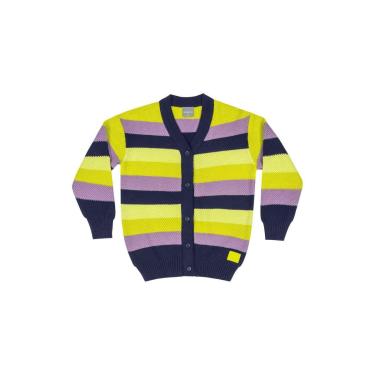 Imagem de Cardigan Listrado em Tricô Infantil Menina Quimby-Feminino