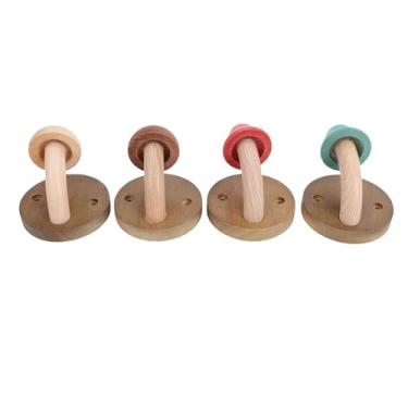 Imagem de WALFRONT Ganchos de Casaco de Cogumelo de Madeira, Cabides de Parede de Madeira Maciça Feitos à Mão para Chaves de Bolsas de Chapéus, Solução de Armazenamento Decorativa Com Cores Vibrantes,