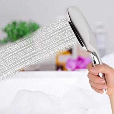 Imagem de AkosOL Cabeça de chuveiro de banheiro de LED portátil de aço inoxidável com botão de terceira marcha cabeça de chuveiro pulverizadores de chuveiro de mão de alta pressão chuveiro de mão