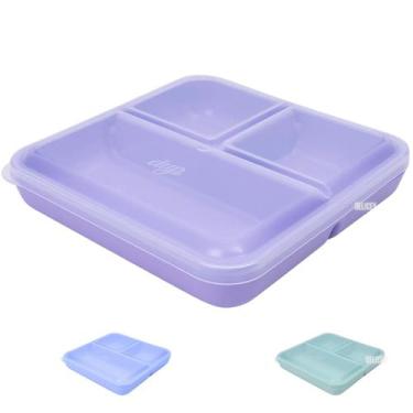 Imagem de Pote Marmita Chicago Dup 1L 3 Divisórias Tampa Hermética Micro-Ondas L