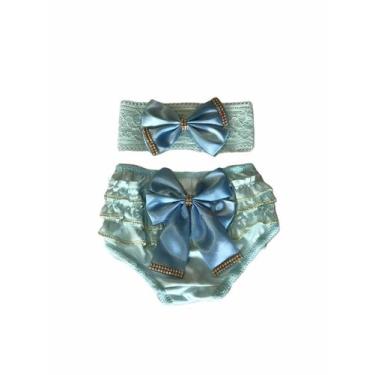 Imagem de Kit Calcinha Bunda Rica Laço Faixa Cabelo Roupa Bebe Luxo - Lala Lulu,
