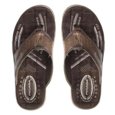 Imagem de Chinelo de Dedo Masculino em Couro Dia a Dia Conforto Pegada-Masculino