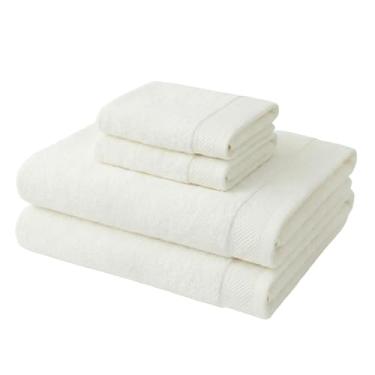 Imagem de Jogo de Toalhas 4 peças Luxo Confort 100% Algodão Banhão 500g/m² Grossa Macias, Felpudas e Alta Absorção Sarah Enxovais - 2 Banhão + 2 Rosto (Branca)