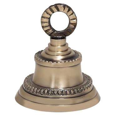 Imagem de Mini sino esculpido tradicional para oração, Feng Shui, templo doméstico, latão antigo feito à mão, sino de latão de 5 cm de altura para rituais, cura de som e decoração (1)