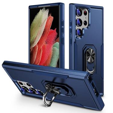 Imagem de POYUFRG Capa à prova de choque para Samsung Galaxy S26 Ultra/S26 Plus/S26, com rotação magnética, capa protetora antiderrapante, azul, S26 Plus