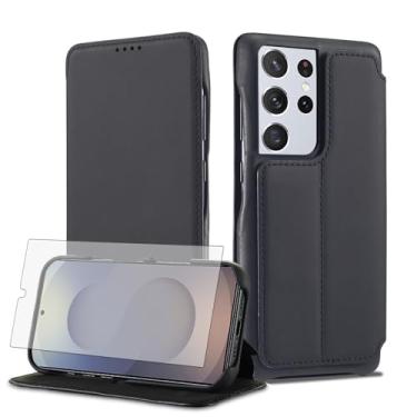 Imagem de Asuwish Capa de celular para Samsung Galaxy S25 Ultra 5G capa carteira celular com protetor de tela de vidro temperado e suporte de cartão de crédito flip acessórios S25Ultra 25S S 25 25Ultra 6.9 2025