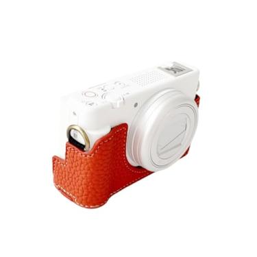 Imagem de Vroomoto Capa protetora para câmera portátil, estilo retrô, bolsa de transporte, abertura inferior, design de substituição para câmera Sony ZV 1F ZV 1M2