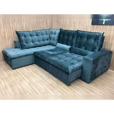 Imagem de Sofá Canto Retrátil Reclinável Cinza 502 Barcelona Invertido