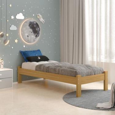 Imagem de Cama Turca Solteiro de Madeira Maciça Cor Nogueira - Nemargi