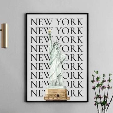 Imagem de Quadro Decorativo Minimalista New York 33X24Cm - Com Vidro