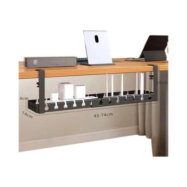 Imagem de Organizador De Cabos Para Mesa: Bandeja De Gerenciamento De Fios Com S