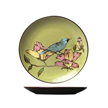 Imagem de Conjunto de tigelas de cerâmica para sobremesa, tigelas de imersão de cerâmica, prato de jantar, utensílios de mesa, esmaltes brilhantes e delicados, pintados à mão, padrão de flor de narciso, tigela