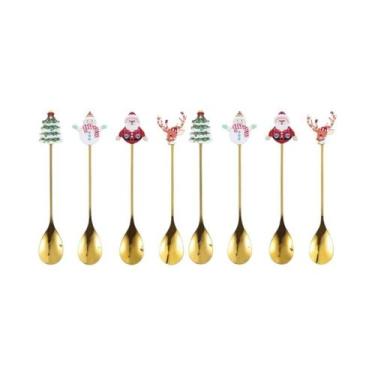 Imagem de Conjunto De Colheres De Café Em Aço Inoxidável Com Tema De Natal, Uten