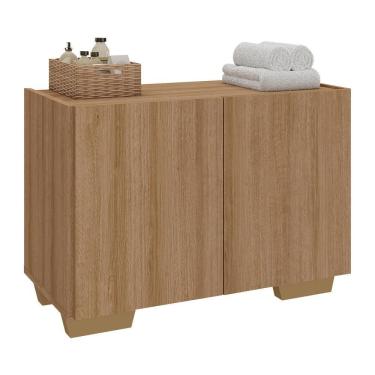 Imagem de Gabinete Armário De Banheiro 62,5cm 2 Portas Com Pés Multimóveis Mp5046 Rustic/natural Rustic/natural
