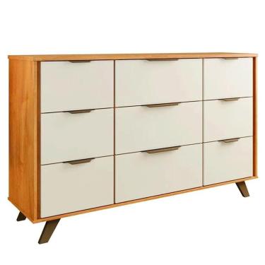 Imagem de Cômoda 9 Gavetas Olímpia Peroba E Off White 136cm