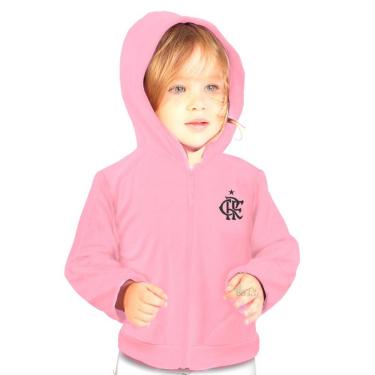 Imagem de Blusa Jaqueta Rosa Flamengo Infantil Juvenil Plush