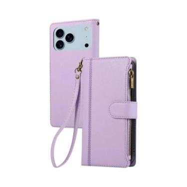 Imagem de Capa Carteira De Couro PU Com Alça Transversal E Porta-Cartões Para iP