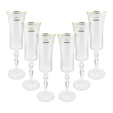 Imagem de Jogo de taças champanhe cristal ecológico Bohemia Grace 190ml 6 peças 