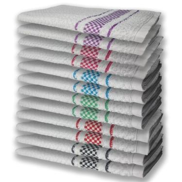 Imagem de 12 Panos De Prato Atoalhado Felpudo Pr+vm+vd+az+rs+rx