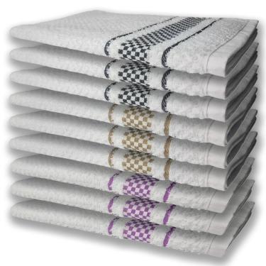 Imagem de 9 Panos De Prato Atoalhado Felpudo Roxo Marrom e Preto