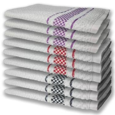 Imagem de 9 Panos De Prato Atoalhado Felpudo Premium Pr+vm+rx