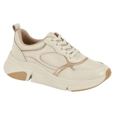 Imagem de Tênis Feminino Modare Ultra Conforto Ref 7401.103 Cor:Off White/Dourad
