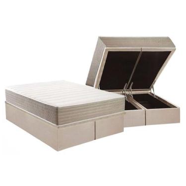 Imagem de Cama Box Baú NOVO + Colchão D33 Kappesberg Anatômico Carmine + Base CR
