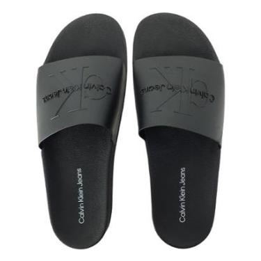 Imagem de Chinelo Calvin Klein Jeans Slide Logo Issue Preto-Masculino