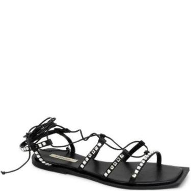 Imagem de Sandália Rasteira Tiras Brilho Amarração Parô Cool 101605327-Feminino