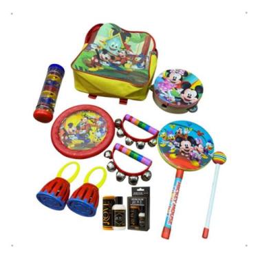 Imagem de Kit Bandinha C/6 Instrumentos Infantis Mochila Phx Funhouse + Polidor 