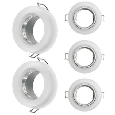 Imagem de Kit 5 Spot Taschibra Redondo Embutir Vidro Jateado Sp23 Mr16