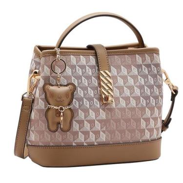 Imagem de Bolsa Feminina Transversal Alça Tridimensional Moda Chenson, Bege, UN