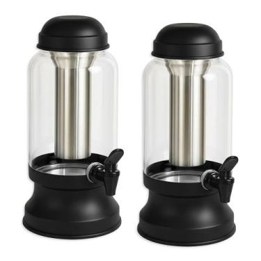 Imagem de Kit 2 Suqueira Vidro 3,2L com Compartimento Gelo Preto Liso - Pontual 