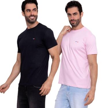 Imagem de Kit Camiseta Industrie Básica Bordada  Algodão Premium Masculina 2 peças Cores-Masculino