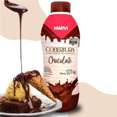 Imagem de Cobertura para Sorvete Marvi Sabor Chocolate  1,3kg