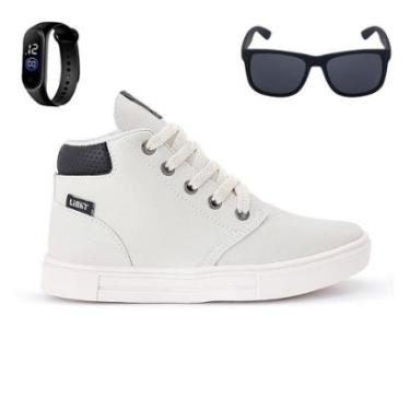 Imagem de Tenis Botinha Infantil Meninos Casual Cano Alto Confortavel + Oculos Relogio-Masculino
