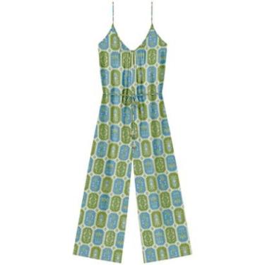 Imagem de Macacão Longo Estampado Com Cinto Em Viscose-Feminino